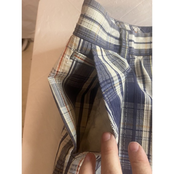 Men's‎ Tommy Bahama Blue Plaid Relaxed Textured Silk Blend Golf Shorts- Size 38 - Picture 8 of 13